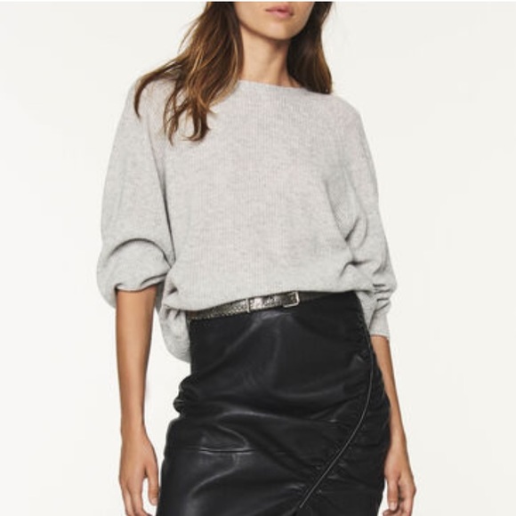 ba&sh Gray Open-Back Sweater - Picture 2 of 8